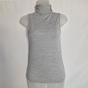 Club Monaco Womens Top Sleeveless Turtleneck Wool Cashmere Grey Classic XS